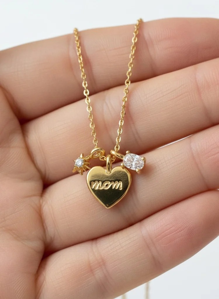 MOM engraved Pendant Chain